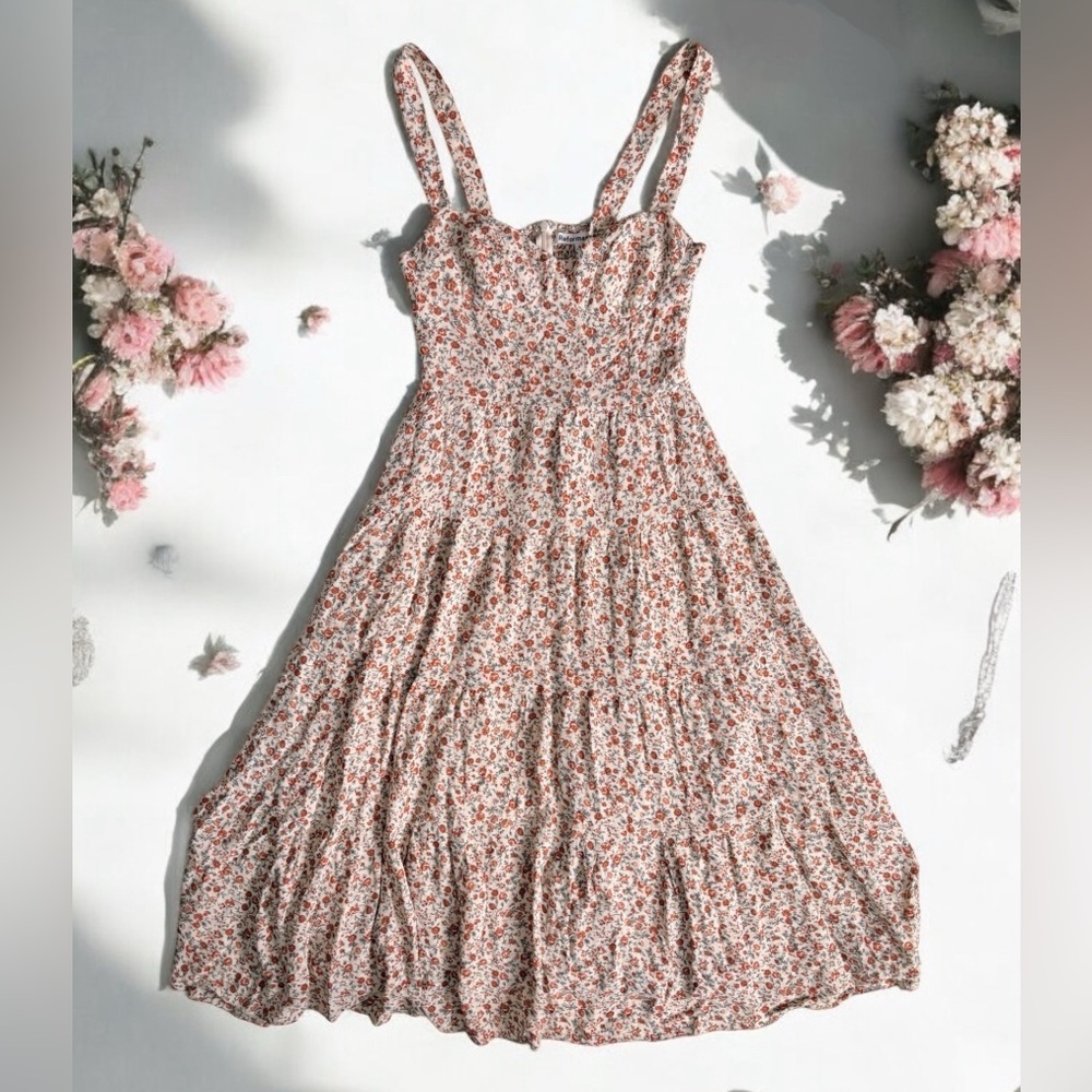 Reformation Aviva dress in pattern fairy micro floral button strap sz 4
